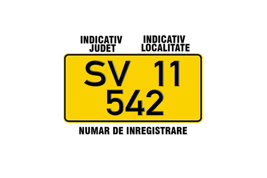 Placuta numar inregistrare TIP SUA - 30x15cm - Model Conform